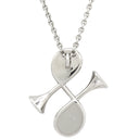 エルメス HERMES コルH ペンダント グレー×シルバー メタル ラッカー ネックレス シルバー金具 ホルンモチーフ