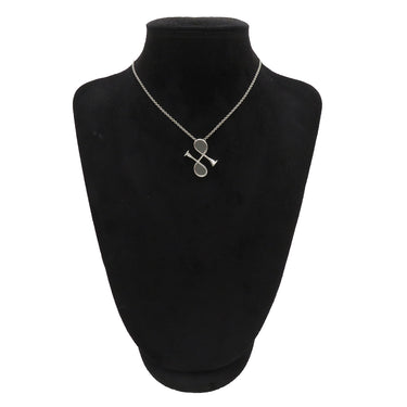 エルメス HERMES コルH ペンダント グレー×シルバー メタル ラッカー ネックレス シルバー金具 ホルンモチーフ