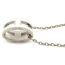 エルメス HERMES ポップアッシュ ペンダント ホワイト×シルバー メタル ラッカー ネックレス シルバー金具 Hモチーフ