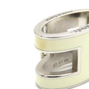 エルメス HERMES ポップアッシュ ペンダント ホワイト×シルバー メタル ラッカー ネックレス シルバー金具 Hモチーフ