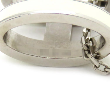 エルメス HERMES ポップアッシュ ペンダント ホワイト×シルバー メタル ラッカー ネックレス シルバー金具 Hモチーフ