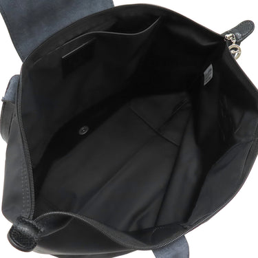 ロンシャン LONGCHAMP ル プリアージュ コレクション ポケモン ブラック ナイロン カウハイド トートバッグ シルバー金具 黒 ピカチュウ