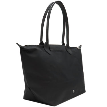 ロンシャン LONGCHAMP ル プリアージュ コレクション ポケモン ブラック ナイロン カウハイド トートバッグ シルバー金具 黒 ピカチュウ