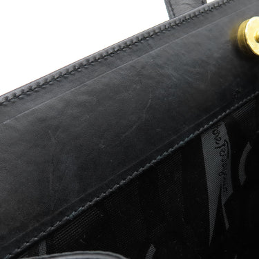 フェラガモ FERRAGAMO ヴァラ リボン BA214178 ブラック レザー 2WAYバッグ ゴールド金具 黒 ハンドバッグ ショルダーバッグ