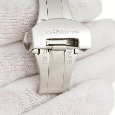 パネライ PANERAI 純正 シルバー ステンレススチール 腕時計パーツ 22mm幅対応 バックル 両開き プッシュ 尾錠 正規品 ベルト バンド パーツ 替え SS シルバー 銀