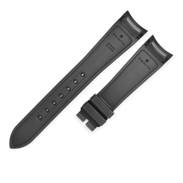 ゼニス ZENITH 純正 クロノマスター用 ラバーバンド ブラック ラバー 腕時計パーツ 未使用 替え ベルト ストラップ 20ｍｍ ブラック 黒