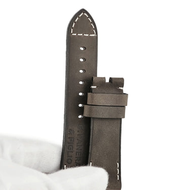 パネライ PANERAI 純正 ラジオミール用 ブラウン レザー 腕時計パーツ 新品同様 替え レザー 本革 ベルト バンド ストラップ 27ｍｍ 尾錠用 ブラウン こげ茶
