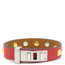エルメス HERMES ミニドッグ クルー カレ レッド×ゴールド スイフト メタル T3 ブレスレット シルバー金具 新品 未使用 赤