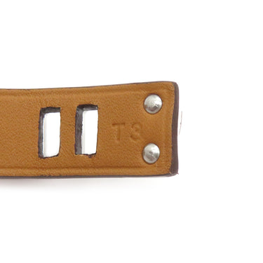 エルメス HERMES ミニドッグ クルー カレ レッド×ゴールド スイフト メタル T3 ブレスレット シルバー金具 新品 未使用 赤