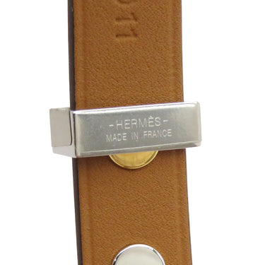 エルメス HERMES ミニドッグ クルー カレ レッド×ゴールド スイフト メタル T3 ブレスレット シルバー金具 新品 未使用 赤