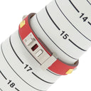 エルメス HERMES ミニドッグ クルー カレ レッド×ゴールド スイフト メタル T3 ブレスレット シルバー金具 新品 未使用 赤