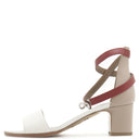 エルメス HERMES マネージュ ホワイト×ブラウン×ボルドー レザー #38 サンダル シルバー金具 白 ケリーベルト ケリー金具