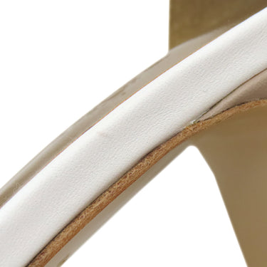 エルメス HERMES マネージュ ホワイト×ブラウン×ボルドー レザー #38 サンダル シルバー金具 白 ケリーベルト ケリー金具