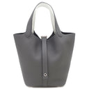 エルメス HERMES ピコタンロック PM エクラ アルドワーズ×グリプラチナ トリヨンクレマンス ヴォースイフト ハンドバッグ シルバー金具 新品 未使用 バイカラー