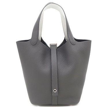 エルメス HERMES ピコタンロック PM エクラ アルドワーズ×グリプラチナ トリヨンクレマンス ヴォースイフト ハンドバッグ シルバー金具 新品 未使用 バイカラー