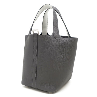 エルメス HERMES ピコタンロック PM エクラ アルドワーズ×グリプラチナ トリヨンクレマンス ヴォースイフト ハンドバッグ シルバー金具 新品 未使用 バイカラー