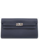 エルメス HERMES ケリーウォレット ロング トゥーゴー ネイビー系 エバーカラー 長財布 シルバー金具 紺 ショルダー