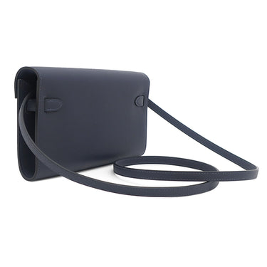 エルメス HERMES ケリーウォレット ロング トゥーゴー ネイビー系 エバーカラー 長財布 シルバー金具 紺 ショルダー
