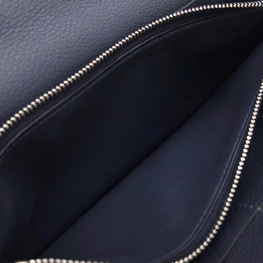 エルメス HERMES ケリーウォレット ロング トゥーゴー ネイビー系 エバーカラー 長財布 シルバー金具 紺 ショルダー