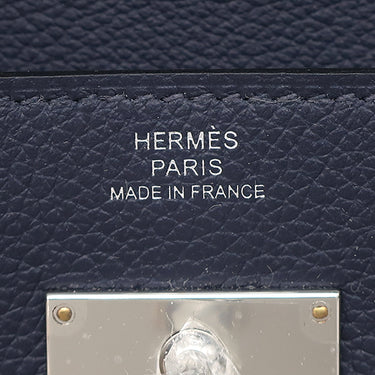エルメス HERMES ケリーウォレット ロング トゥーゴー ネイビー系 エバーカラー 長財布 シルバー金具 紺 ショルダー