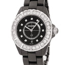 腕時計 シャネル CHANEL J12 38mm H2428 クオーツ メンズ 純正ダイヤ 黒 ブラック セラミック デイト