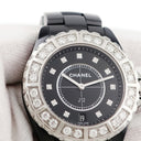 腕時計 シャネル CHANEL J12 38mm H2428 クオーツ メンズ 純正ダイヤ 黒 ブラック セラミック デイト