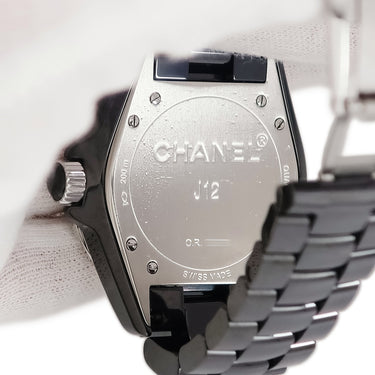 腕時計 シャネル CHANEL J12 38mm H2428 クオーツ メンズ 純正ダイヤ 黒 ブラック セラミック デイト