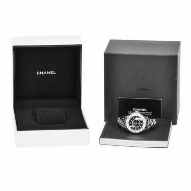 腕時計 シャネル CHANEL J12 38mm H2428 クオーツ メンズ 純正ダイヤ 黒 ブラック セラミック デイト