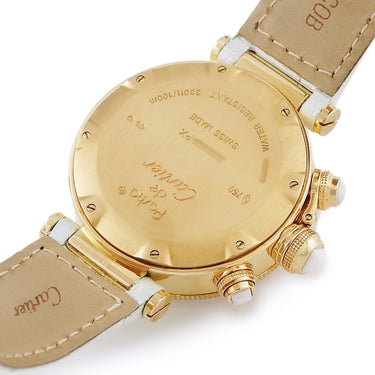 腕時計 カルティエ Cartier パシャ シータイマー レディ クロノ WJ130009 クオーツ レディース K18YG無垢 純正ダイヤ シェル