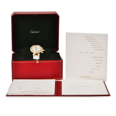 腕時計 カルティエ Cartier パシャ シータイマー レディ クロノ WJ130009 クオーツ レディース K18YG無垢 純正ダイヤ シェル