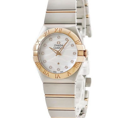 腕時計 オメガ OMEGA コンステレーション ブラッシュ 123.20.27.60.55.006 クオーツ レディース K18RG×SS コンビ 純正ダイヤ シェル