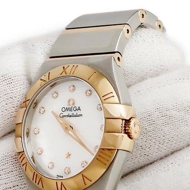 腕時計 オメガ OMEGA コンステレーション ブラッシュ 123.20.27.60.55.006 クオーツ レディース K18RG×SS コンビ 純正ダイヤ シェル