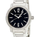 腕時計 ブルガリ BVLGARI ブルガリブルガリ BB41S 自動巻き メンズ ブラック 黒 シルバー デイト アラビア バー