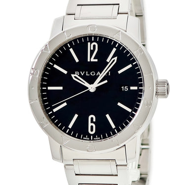 腕時計 ブルガリ BVLGARI ブルガリブルガリ BB41S 自動巻き メンズ ブラック 黒 シルバー デイト アラビア バー