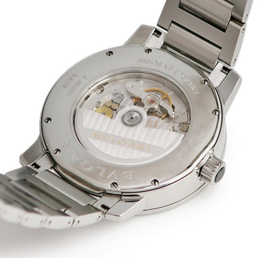 腕時計 ブルガリ BVLGARI ブルガリブルガリ BB41S 自動巻き メンズ ブラック 黒 シルバー デイト アラビア バー