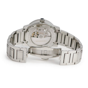 腕時計 ブルガリ BVLGARI ブルガリブルガリ BB41S 自動巻き メンズ ブラック 黒 シルバー デイト アラビア バー