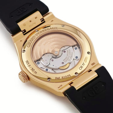 腕時計 ジラールペルゴ GIRARD PERREGAUX ロレアート 81005-52-432-BB6A 自動巻き メンズ K18PG無垢 ブルー バー 八角形ベゼル