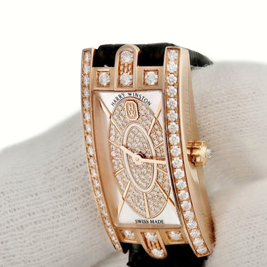 腕時計 ハリーウィンストン Harry Winston アヴェニュー C ミニ エリプティック AVCQHM16RR045 クオーツ レディース K18RG無垢 純正ダイヤ