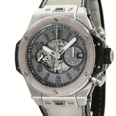 腕時計 ウブロ HUBLOT ビッグバン ウニコ  ベルルッティ アルミニオ クロノ 421.NX.0500.VR.BER21 自動巻き メンズ グレー 限定