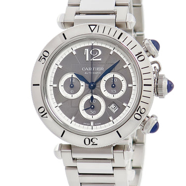腕時計 カルティエ Cartier パシャ ドゥ カルティエ WSPA0027 自動巻き メンズ ギヨシェ 青針 デイト