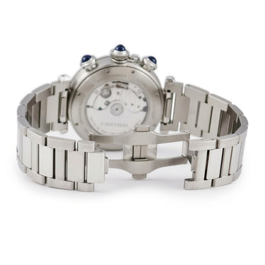 腕時計 カルティエ Cartier パシャ ドゥ カルティエ WSPA0027 自動巻き メンズ ギヨシェ 青針 デイト
