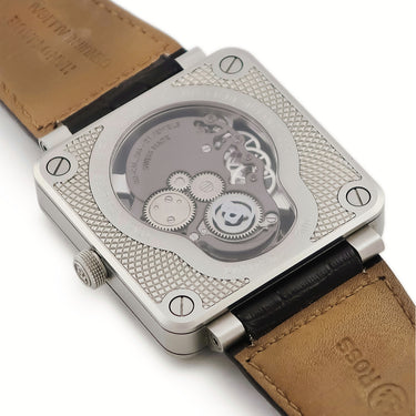 腕時計 ベル&ロス BELL＆ROSS BR01 ラフィング スカル BR01-SKULL-SK-ST 手巻き メンズ ガイコツ 骸骨 スケルトン スクエア 限定