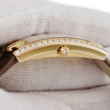 腕時計 ハリーウィンストン Harry Winston アヴェニュー 330/LQGL.M/D3.1 クオーツ レディース K18YG無垢 純正ダイヤ シェル 角型