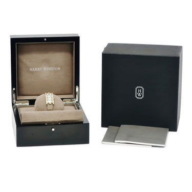 腕時計 ハリーウィンストン Harry Winston アヴェニュー 330/LQGL.M/D3.1 クオーツ レディース K18YG無垢 純正ダイヤ シェル 角型
