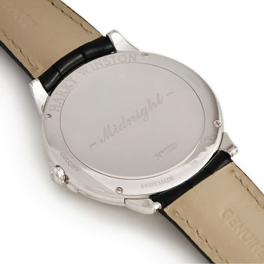 腕時計 ハリーウィンストン Harry Winston ミッドナイト 39mm MIDQHM39WW002 クオーツ メンズ K18WG無垢 純正ダイヤ ラウンド バー