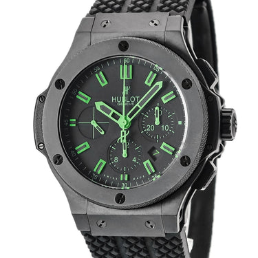 腕時計 ウブロ HUBLOT ビッグバン オールブラック グリーン 301.CI.1190.GR.ABG11 自動巻き メンズ ブラック×グリーン 限定