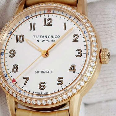 腕時計 ティファニー Tiffany & Co CT60 3-Hand 34mm 36342056 自動巻き レディース K18PG無垢 ピンクゴールド 純正ダイヤ アラビア 3針