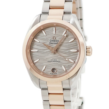 腕時計 オメガ OMEGA シーマスター アクアテラ 150M 220.20.34.20.06.001 自動巻き レディース K18PG×SS アゲートグレー