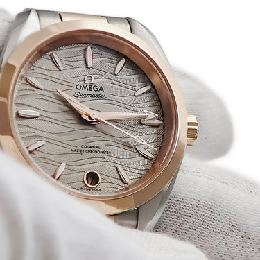 腕時計 オメガ OMEGA シーマスター アクアテラ 150M 220.20.34.20.06.001 自動巻き レディース K18PG×SS アゲートグレー