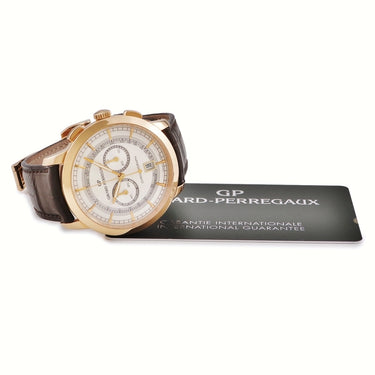 腕時計 ジラールペルゴ GIRARD PERREGAUX 1966 クロノグラフ 49529-52-131-BABA 手巻き メンズ K18PG無垢 デイト バー スモールセコンド